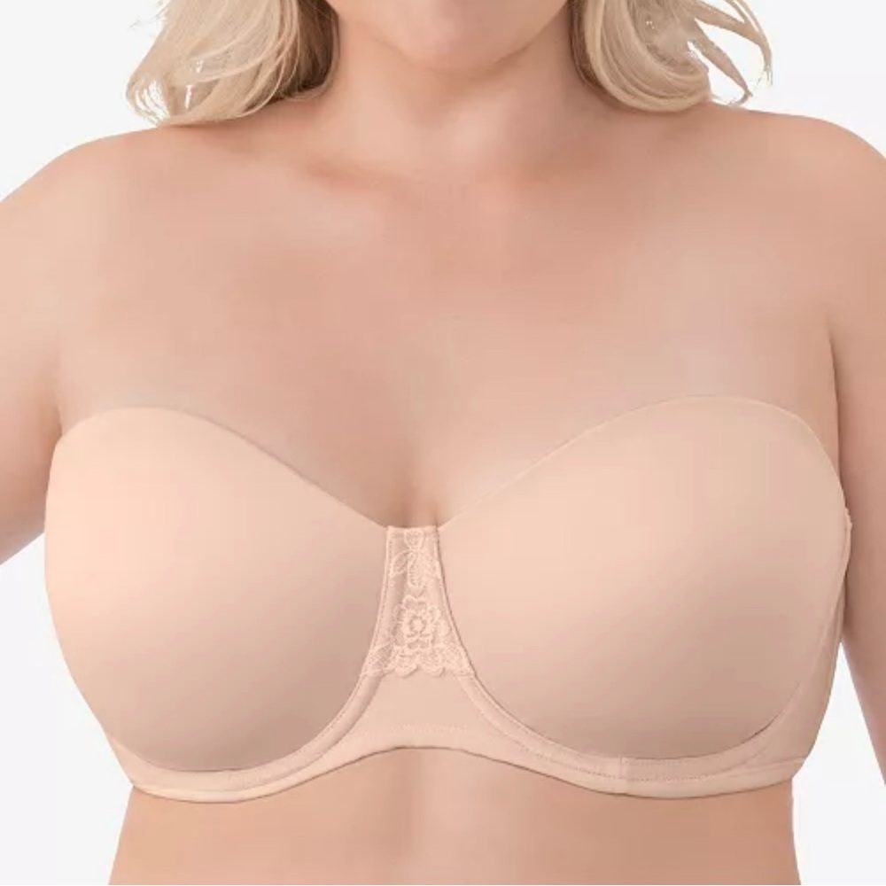 Vanity Fair Beauty Back Full Figure Strapless Underwire Bra 36D in Rose Beige